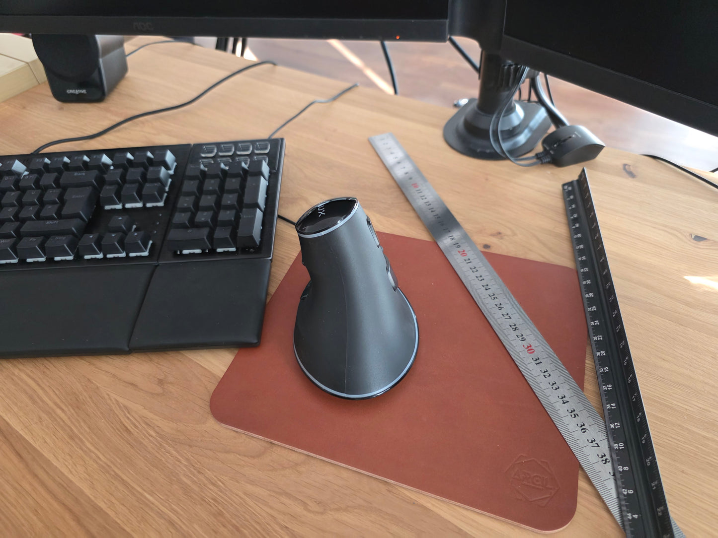 Mauspad Leder "NATURALsign" ROBUSTO "dark wood"